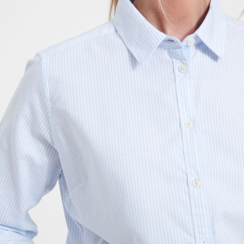 Schoffel Cley Soft Oxford Ladies Shirt - Pale Blue Stripe