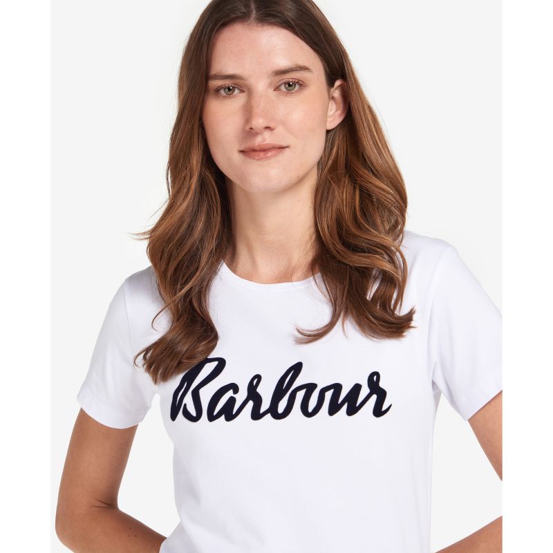 Barbour Otterburn Ladies T-Shirt - White/Navy