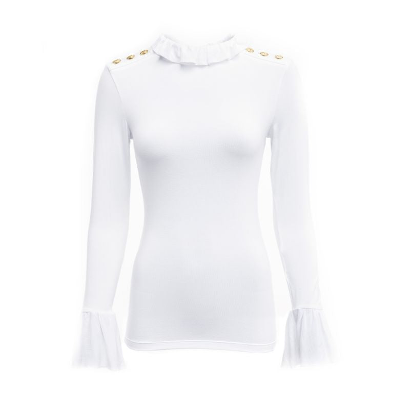Holland Cooper Lilibet Ladies Jersey Long Sleeve Tee - White