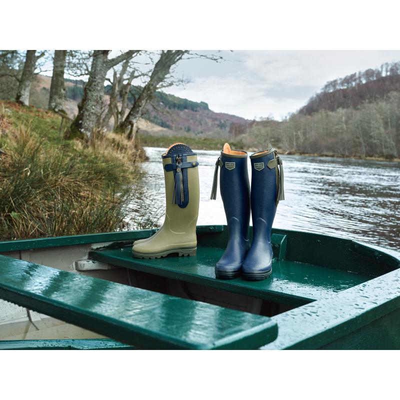 Le Chameau x Fairfax & Favor L'Alliance Ladies Regular Fit Neoprene Wellington Boot - Vert Vierzon