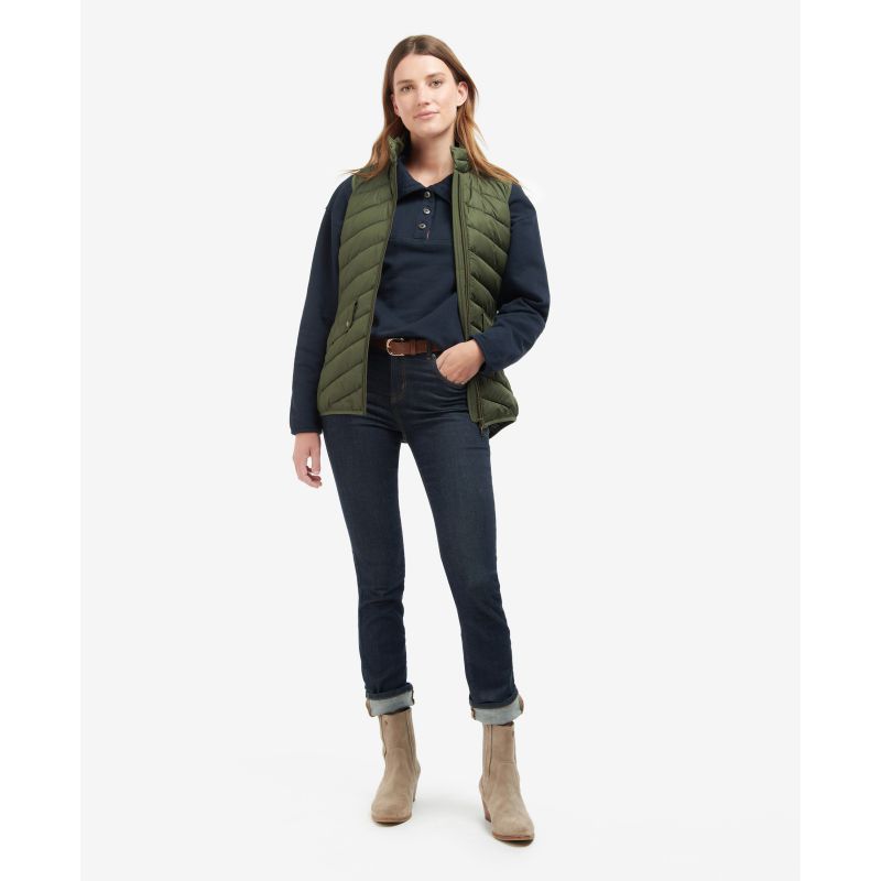 Barbour Stretch Cavalry Ladies Gilet - Olive/Olive Marl