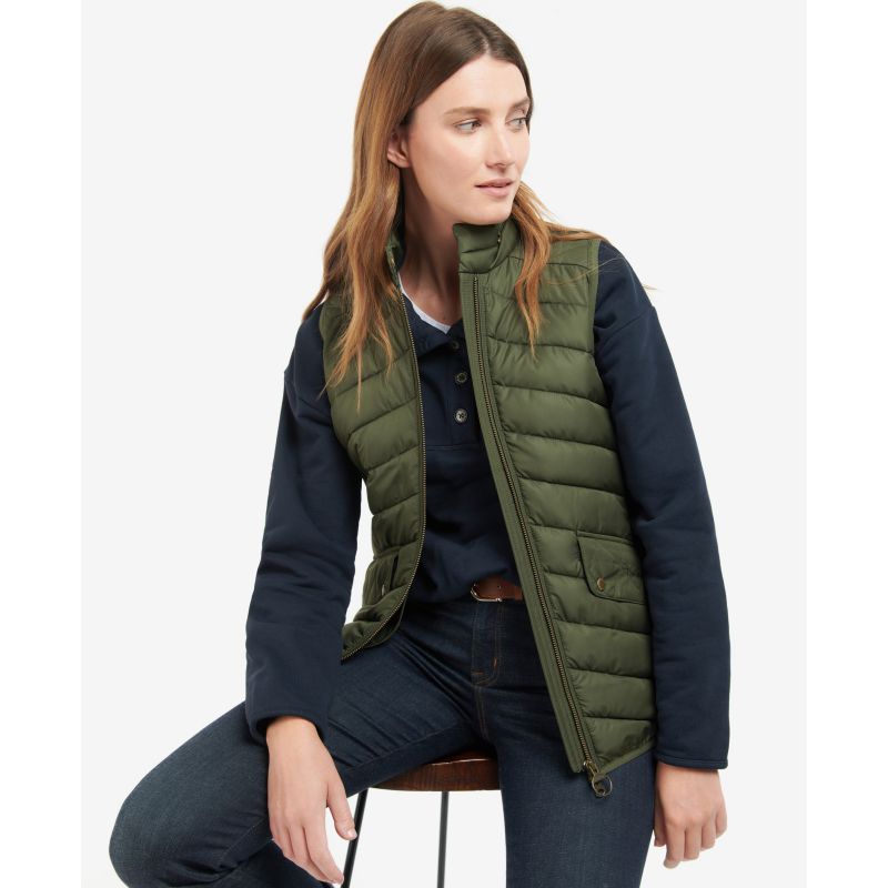 Barbour Stretch Cavalry Ladies Gilet - Olive/Olive Marl