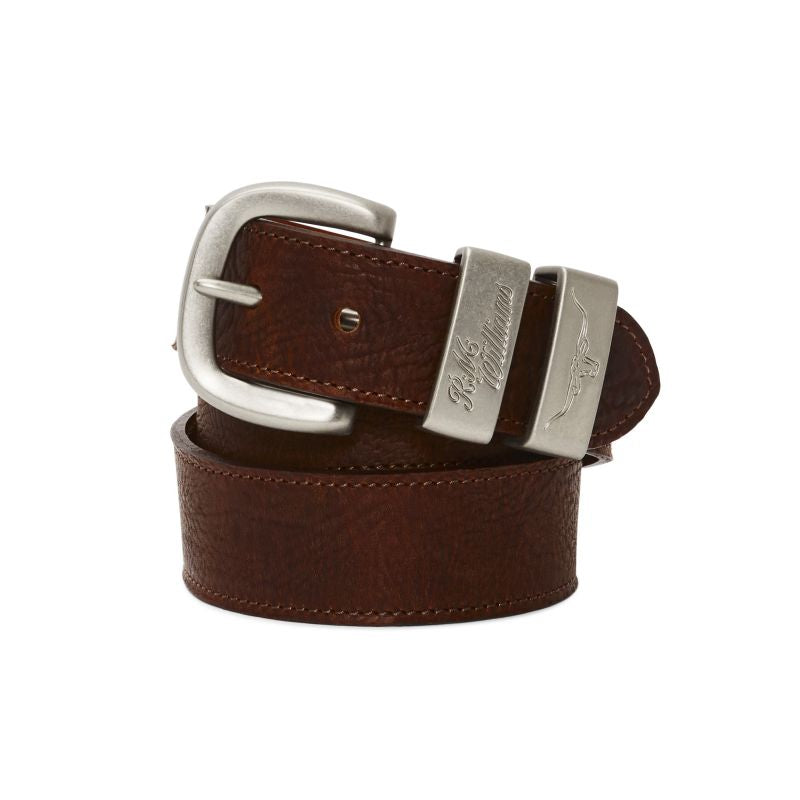 R.M.Williams Drover 1 1/2 Mens Belt with Silver Contrast Buckle - Tan