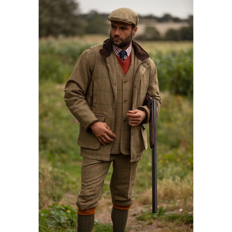 Alan Paine Combrook Mens Tweed Field Coat - Elm