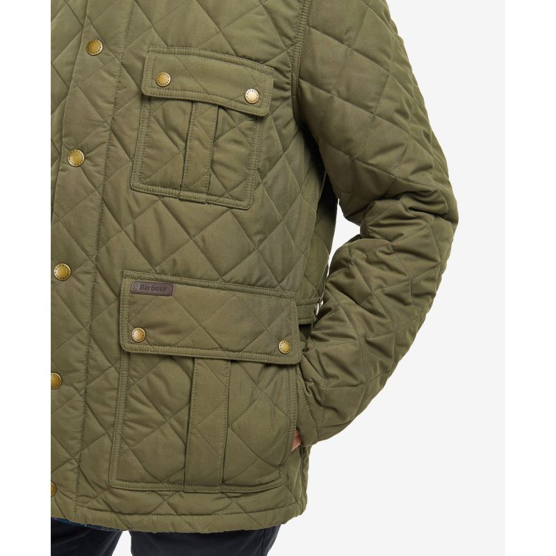 Barbour Horsley Mens Quilt Jacket - Army Green/Classic Tartan
