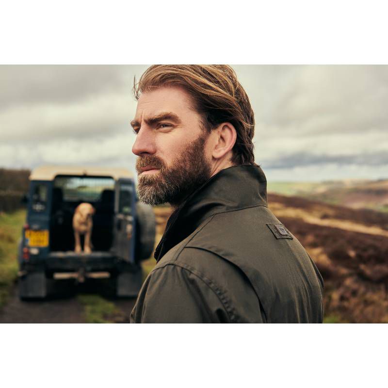 Barbour Dunlin Mens Wax Jacket - Olive/Classic Tartan
