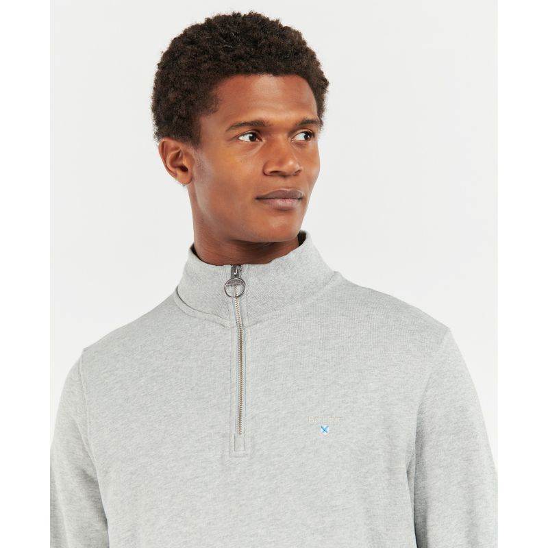 Barbour Rothley Half Zip Mens Jumper - Grey Marl