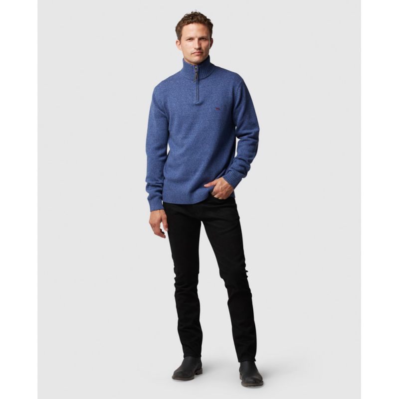 Rodd & Gunn Merrick Bay Mens 1/4 Zip Jumper  - Denim