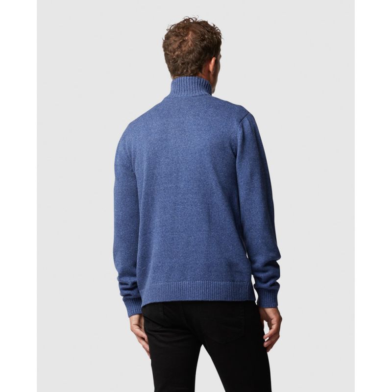 Rodd & Gunn Merrick Bay Mens 1/4 Zip Jumper  - Denim