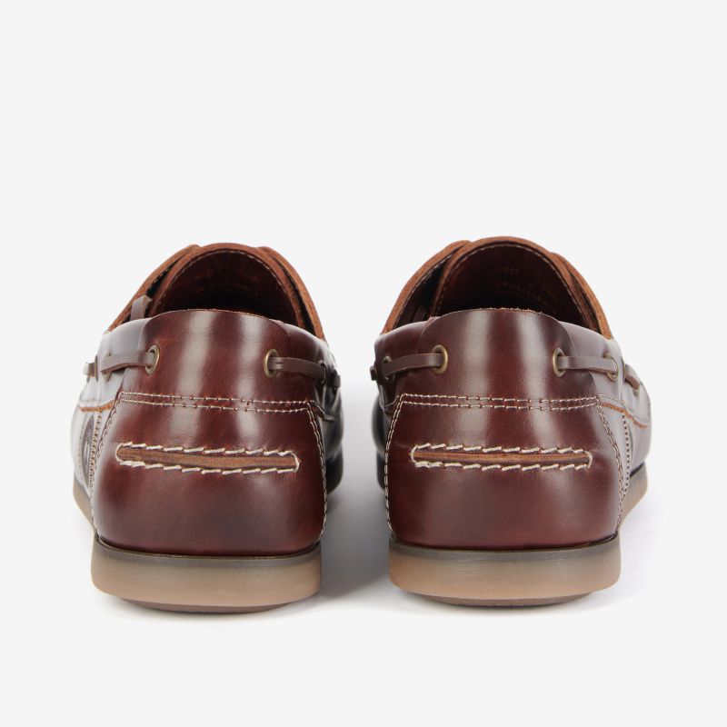 Barbour Wake Leather Mens Boat Shoe  - Mahogany