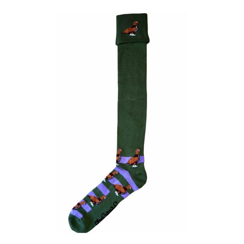 Shuttle Socks - Green and Purple Grouse Shooting Socks