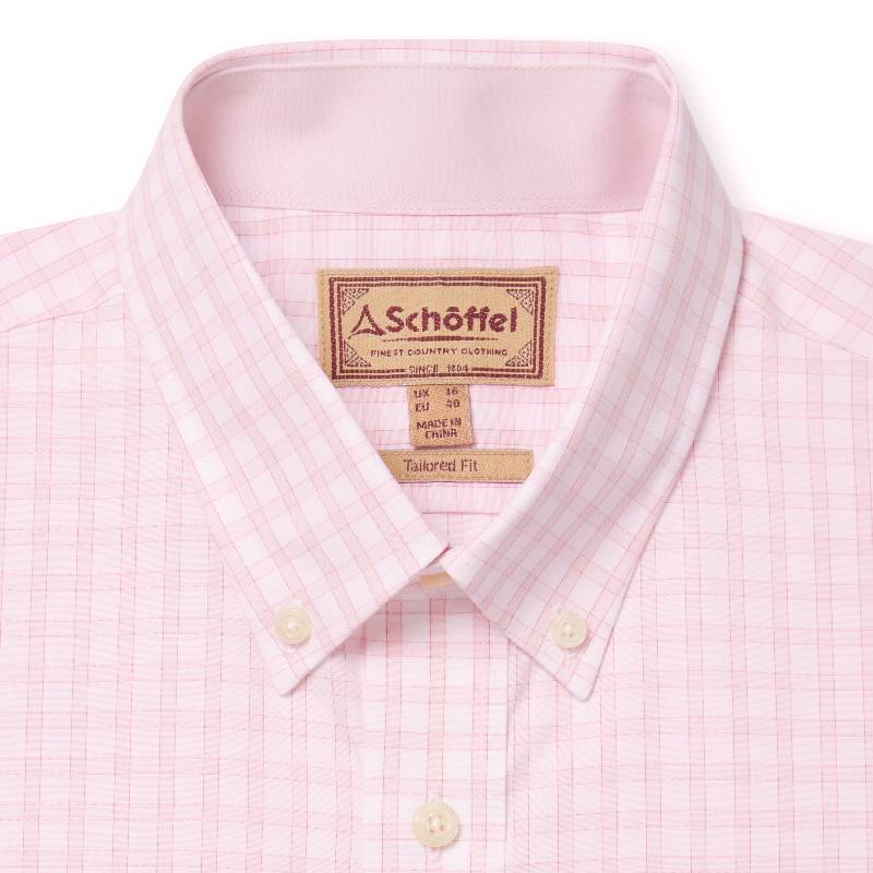 Schoffel Harlyn Tailored Mens Shirt - Pink Check