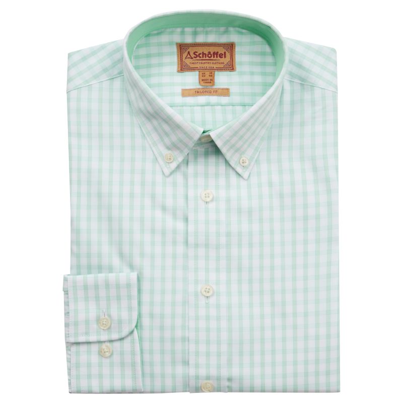 Schoffel Harlyn Tailored Mens Shirt - Pale Mint Check