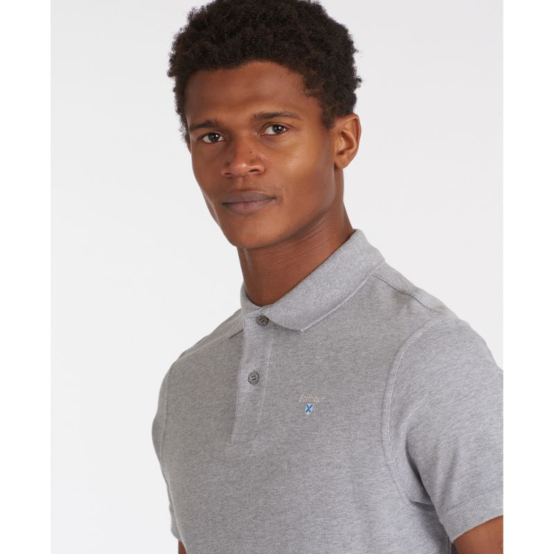Barbour Sports Polo Mens Shirt - Grey Marl