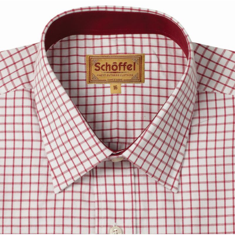 Schoffel Cambridge Tailored Sporting Fit Mens Shirt - Red