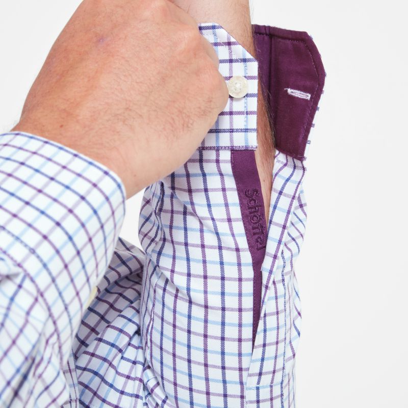 Schoffel Milton Tailored Fit Mens Shirt - Purple Check