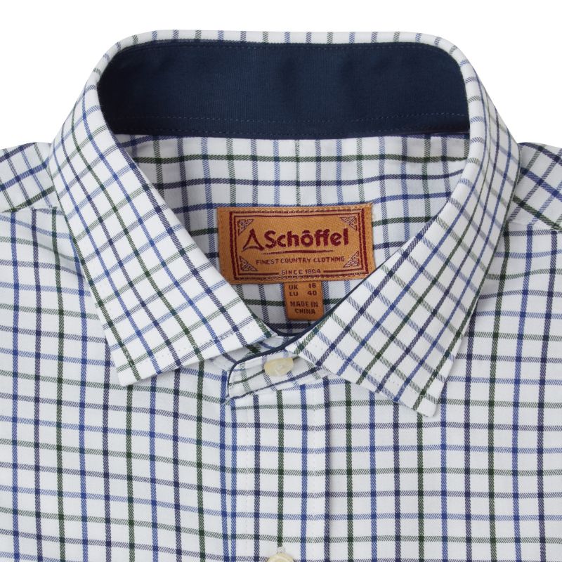 Schoffel Milton Tailored Fit Mens Shirt - Racing Green/ Navy Check