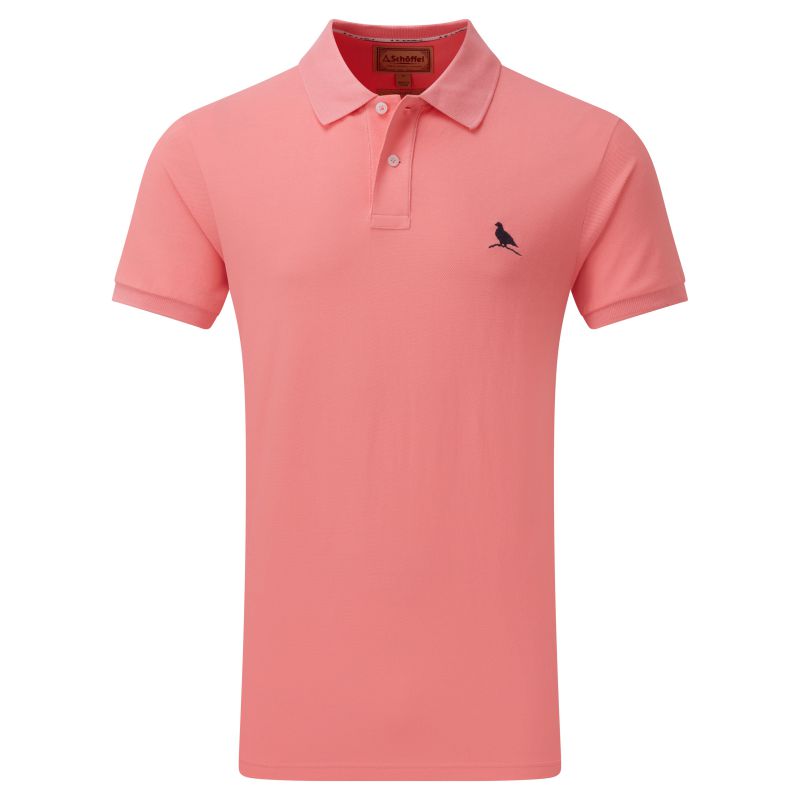 Schoffel St Ives Tailored Mens Polo Shirt - Flamingo