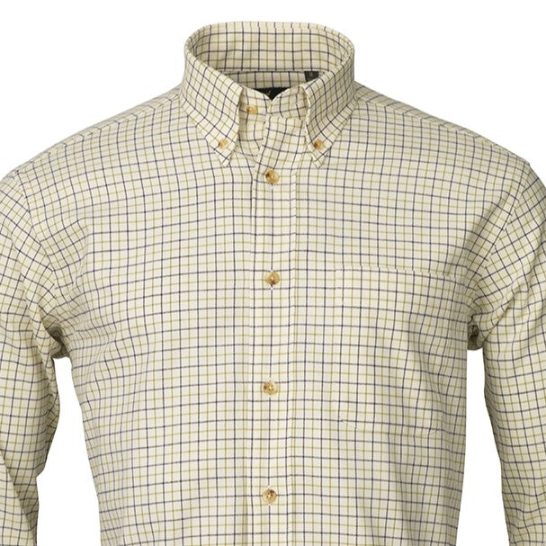 Laksen Parker Mens Tattersall Shirt - Khaki/Navy
