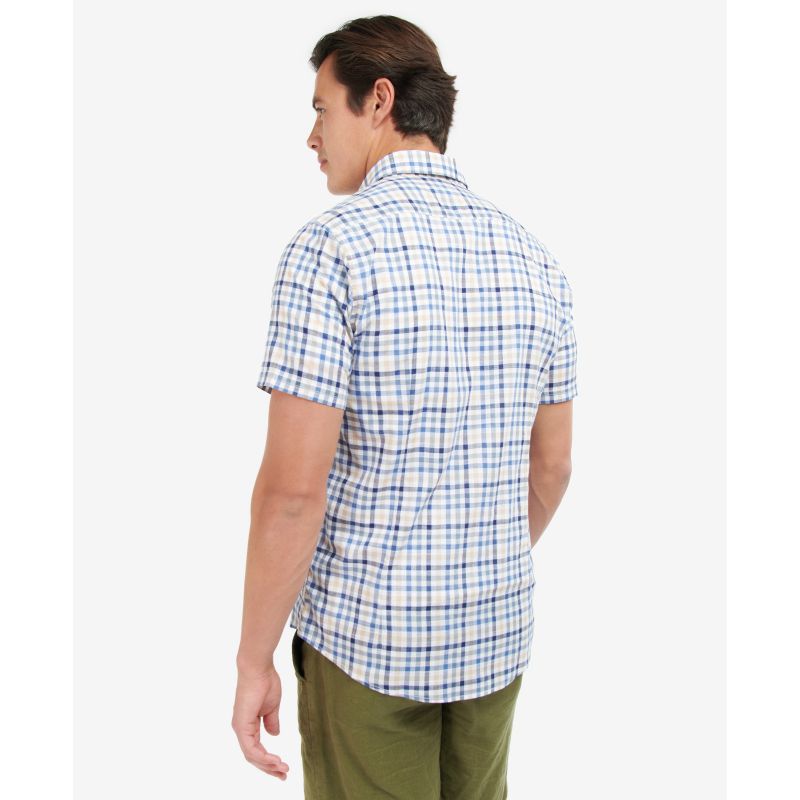 Barbour Kinson Tailored Fit Short Sleeved Mens Shirt - Stone