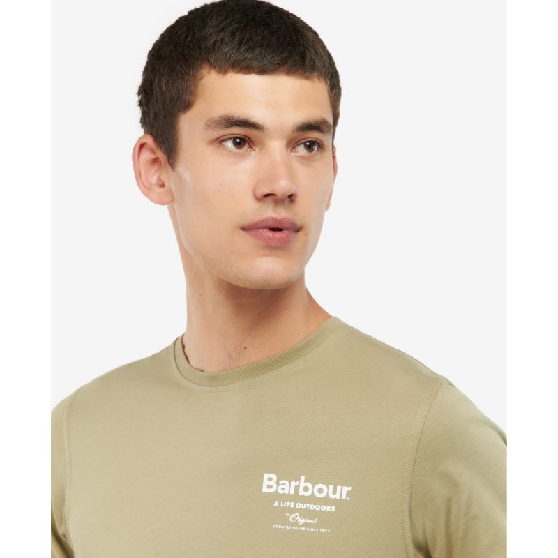 Barbour Satley Graphic Mens T-Shirt - Bleached Olive