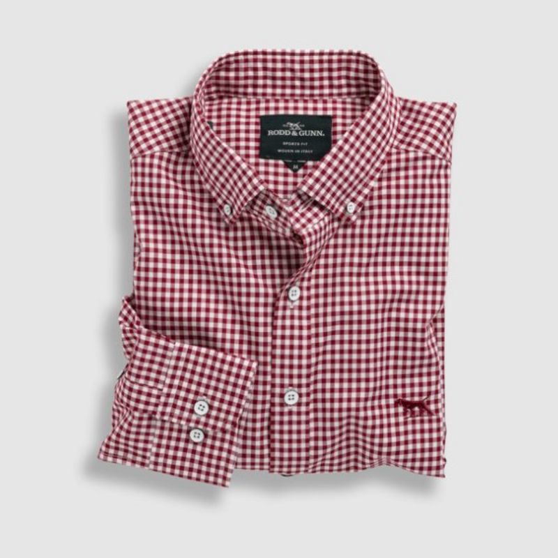 Rodd & Gunn Check Oxford Mens Shirt - Claret