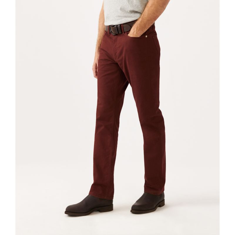 R.M.Williams Ramco Drill Mens Jeans - Maroon