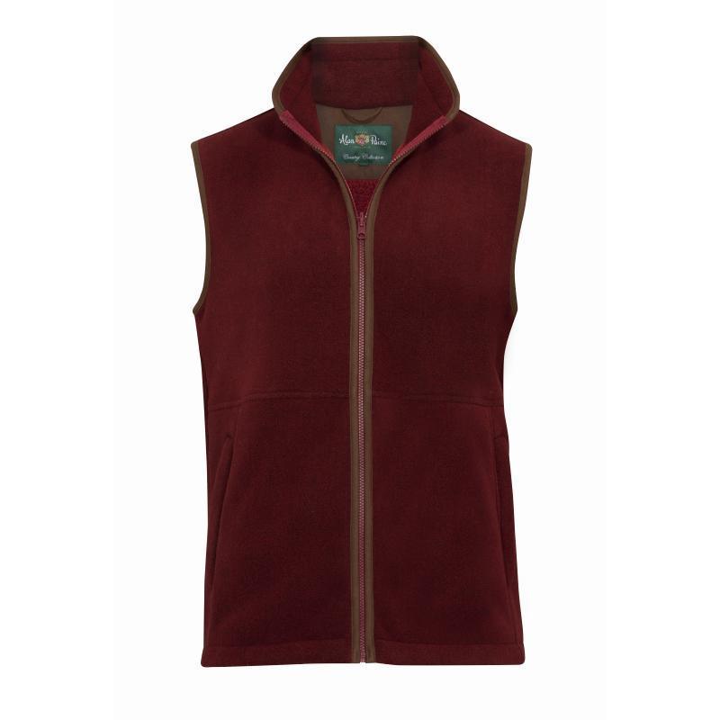 Alan Paine Aylsham Mens Fleece Waistcoat - Bloodstone - William Powell