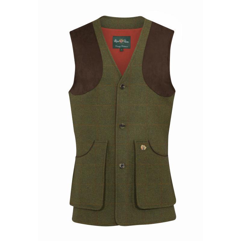 Alan Paine Combrook Mens Tweed Shooting Waistcoat - Maple - William Powell