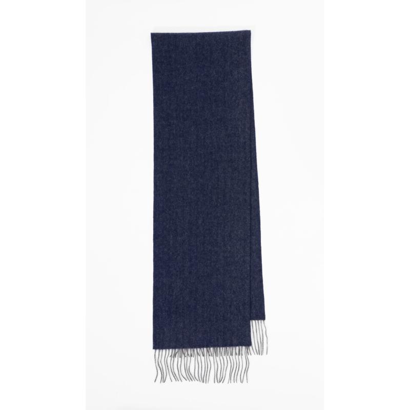 Alan Paine Cuckney Lambswool Scarf (30 x 200cm) - Indigo - William Powell