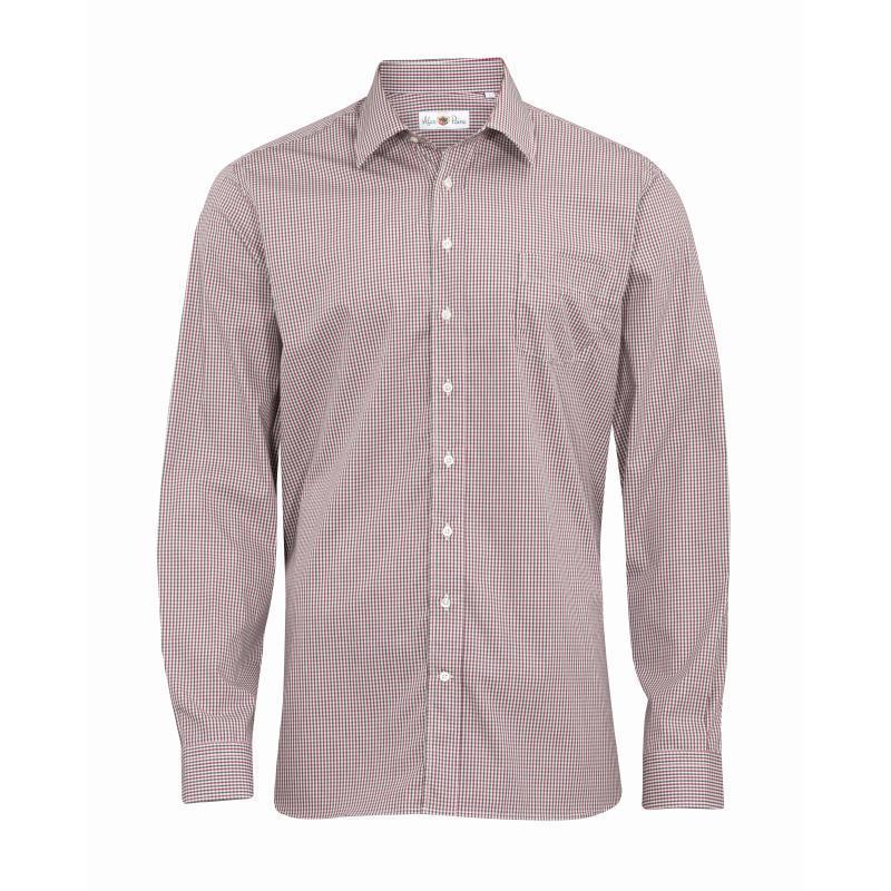 Alan Paine Dunsdale Mens Cotton Shirt - Mulberry Check - William Powell