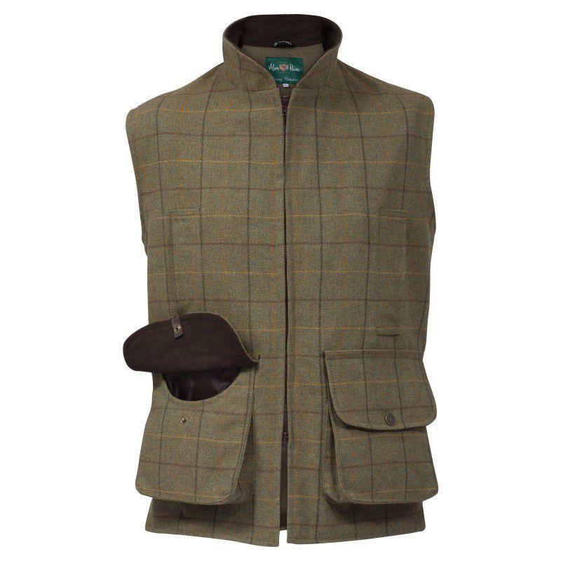 Alan Paine Rutland Tweed Waistcoat - Dark Moss - William Powell