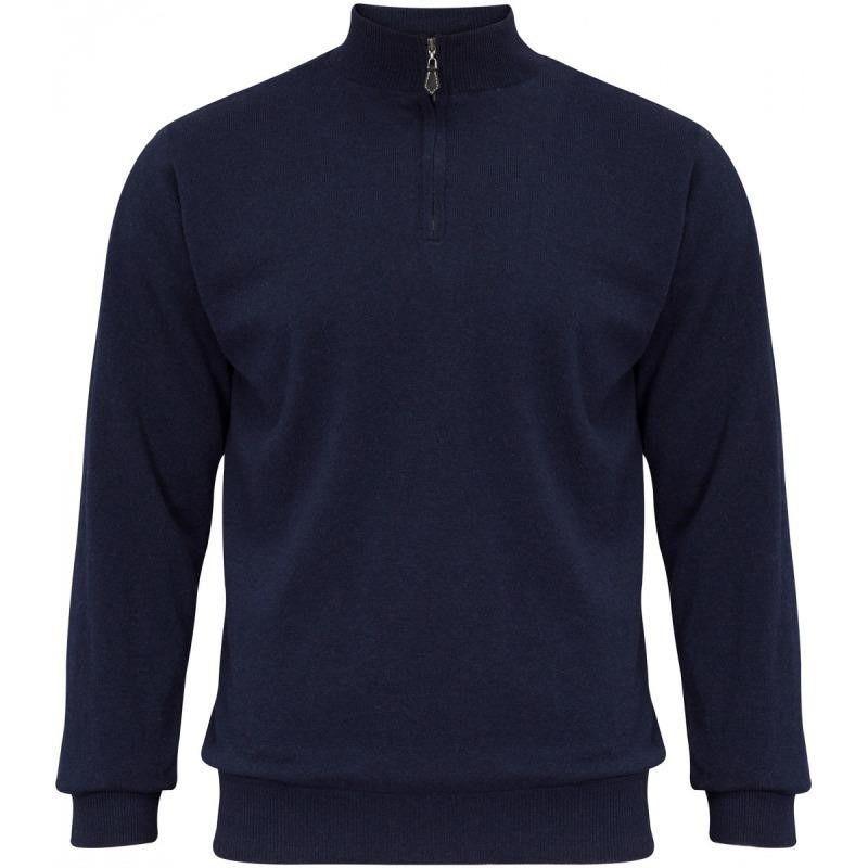 Alan Paine Wilshaw 1/4 Zip Windblock Jumper - Navy - William Powell