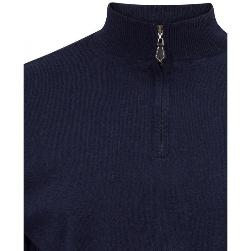 Alan Paine Wilshaw 1/4 Zip Windblock Jumper - Navy - William Powell