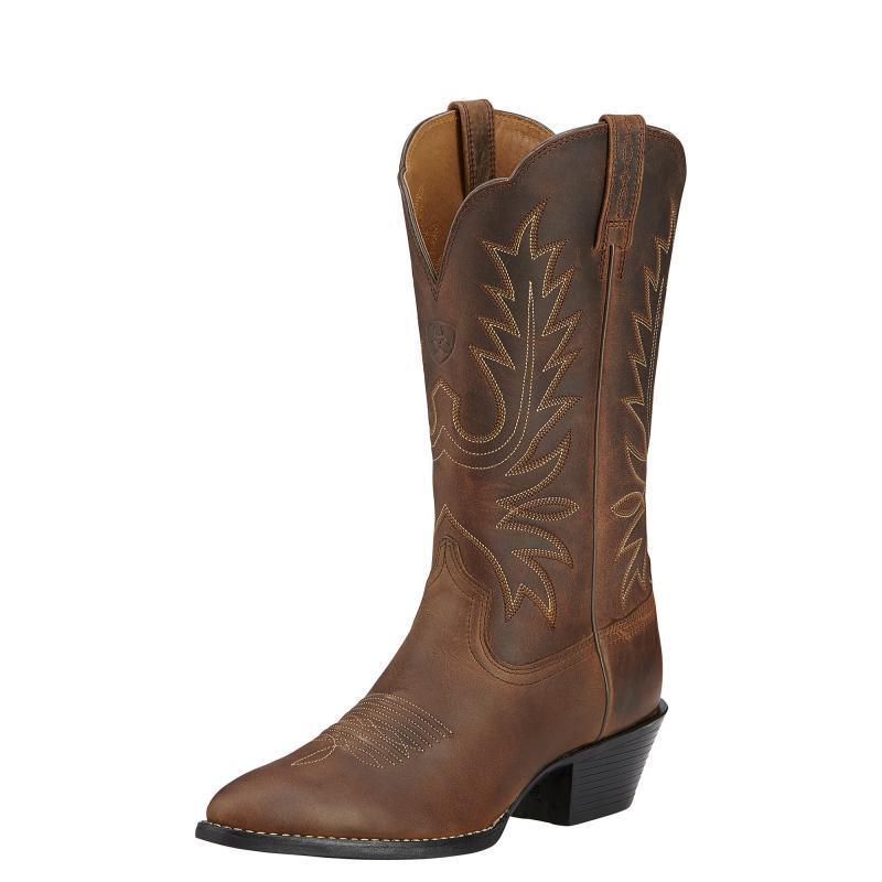 Ariat Heritage Western R Toe Ladies Boot - Distressed Brown - William Powell