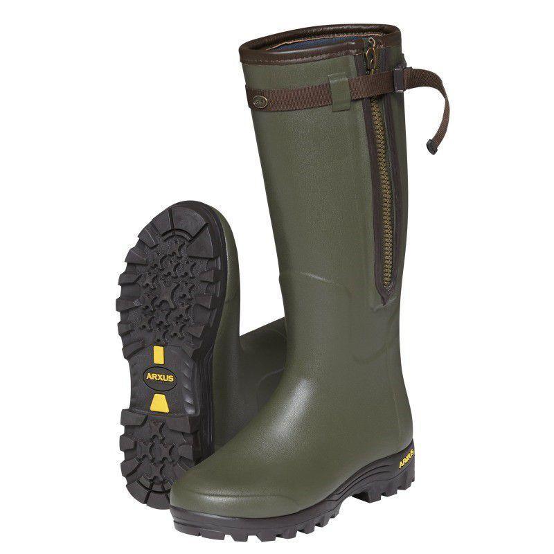 Arxus Primo Nord Air Neoprene Zip Wellington Boots - Dark Olive - William Powell