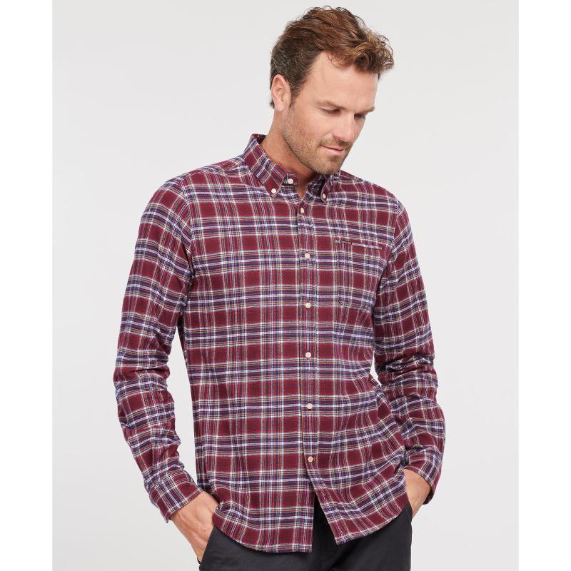 Barbour Alderton Tailored Mens Shirt - Ruby - William Powell