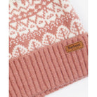 Barbour Alpine Ladies Fairisle Pom Beanie - Dusty Rose - William Powell