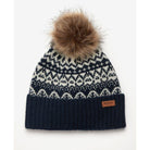 Barbour Alpine Ladies Fairisle Pom Beanie - Navy - William Powell