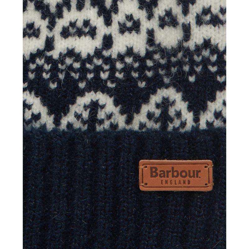 Barbour Alpine Ladies Fairisle Pom Beanie - Navy - William Powell