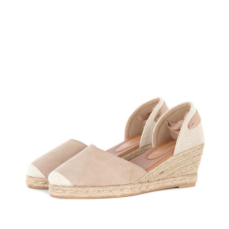 Barbour Amara Ladies Wedge Sandals - Oatmeal - William Powell