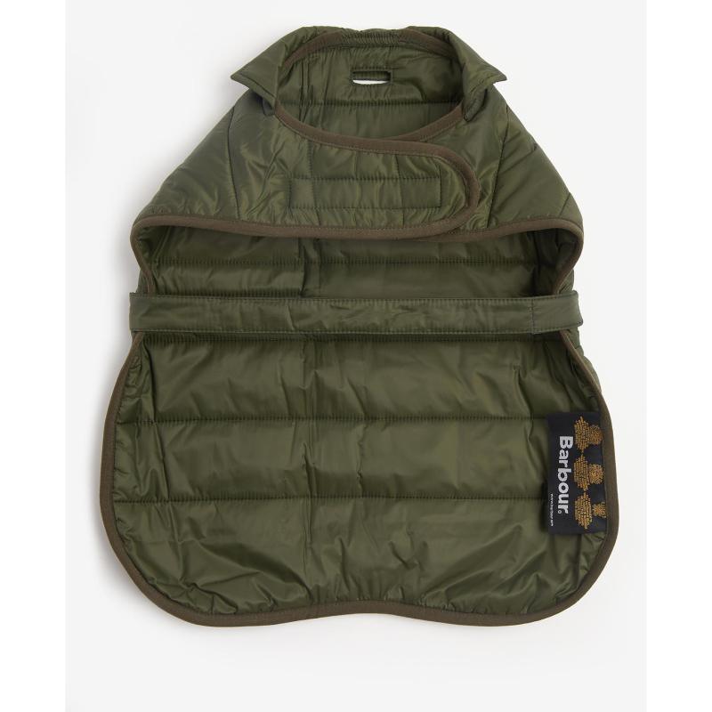 Barbour Baffle Quilt Dog Coat - Olive - William Powell