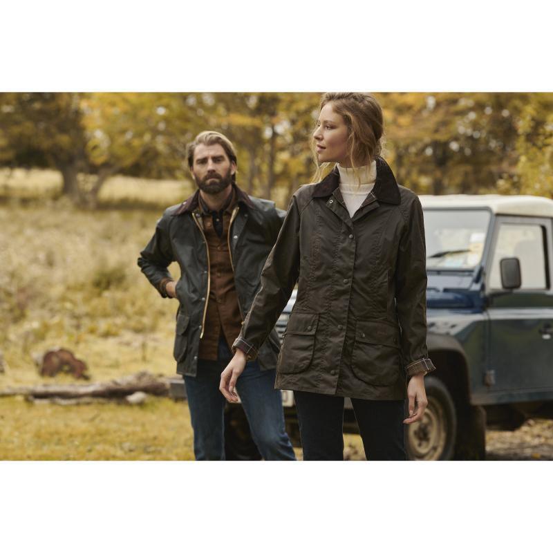 Barbour Beadnell Ladies Wax Jacket - Sage - William Powell