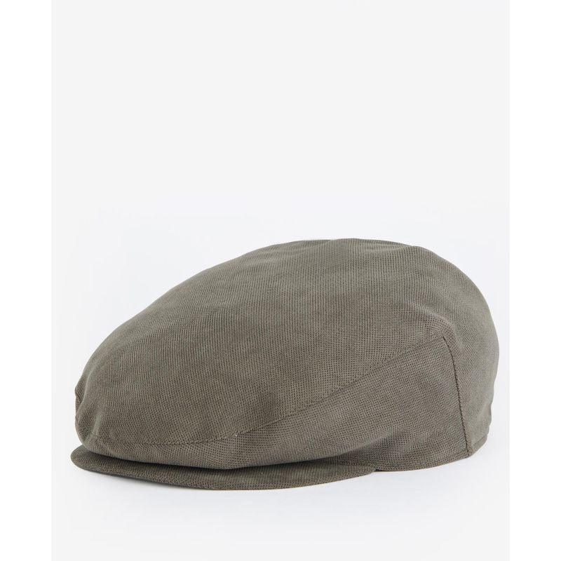 Barbour Beaufort Mens Waterproof Flat Cap - Dark Olive - William Powell