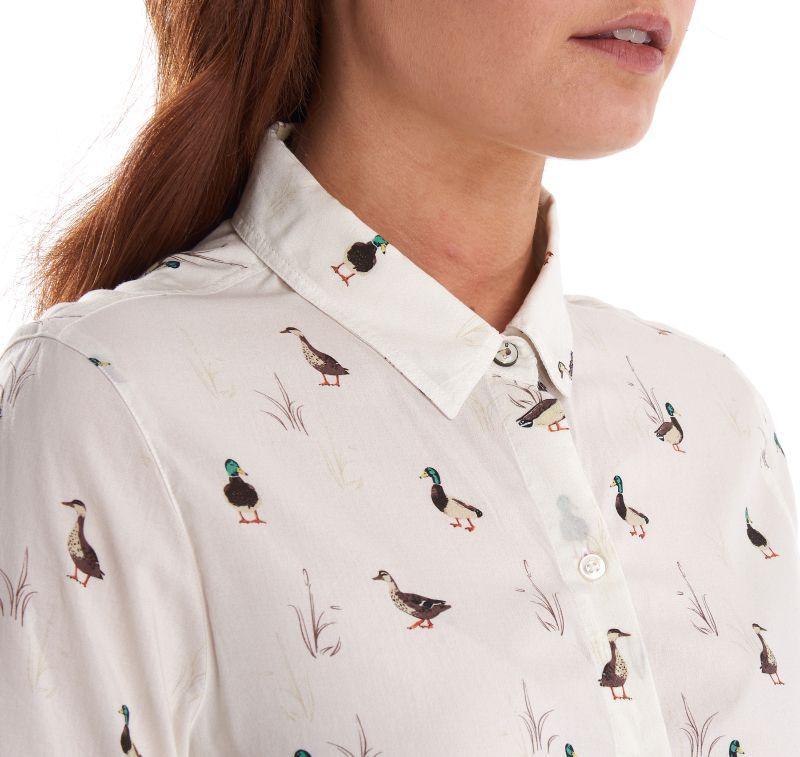 Barbour Brecon Duck Print Ladies Shirt - Cloud - William Powell