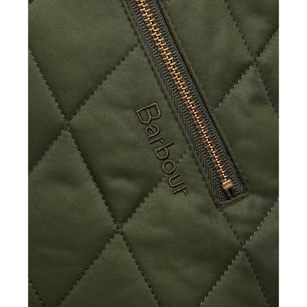 Barbour Broxfield Ladies Quilted Jacket - Olive/Olive Pink Tartan - William Powell