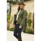 Barbour Broxfield Ladies Quilted Jacket - Olive/Olive Pink Tartan - William Powell