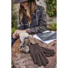 Barbour Burford Ladies Gloves - Brown - William Powell