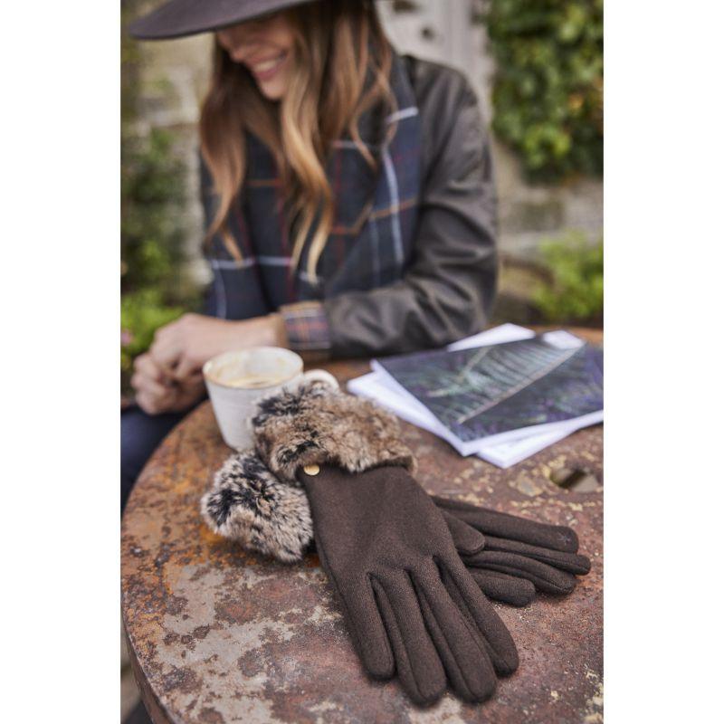 Barbour Burford Ladies Gloves - Brown - William Powell