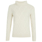 Barbour Burne Ladies Roll Neck Jumper - Cream - William Powell